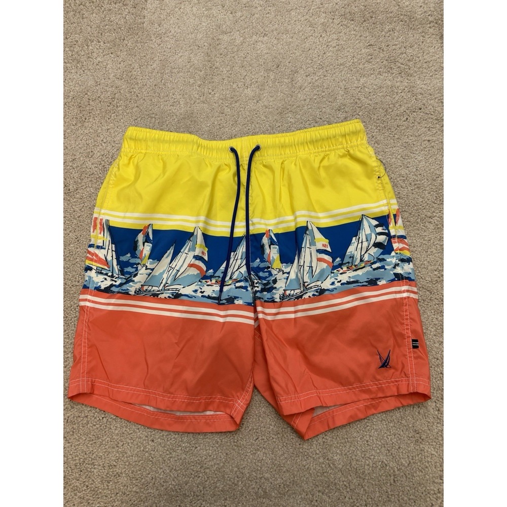 Men's NAUTICA Parasailing Graphic Swim Trunks Preppy Size Large
